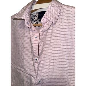 DENIM & FLOWER Ricky Singh Slim Fit Men's S.Sleeve Pink Micro Dot Button Shirt